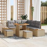 vidaXL Ensemble de canapé de jardin 8 Pièces Beige et Gris clair