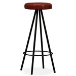 vidaXL Ensemble de bar 5 Pièces Bois massif recyclé et cuir véritable