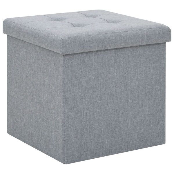 vidaXL Tabouret de rangement pliable Gris clair Faux lin
