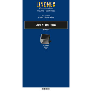 Bandes Klemmfix double soudure 210 x 105 mm pour blocs de timbres. Fond - Noir