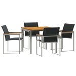 vidaXL EnsembledeRepasdeJardin 5 Pièces Teck massif