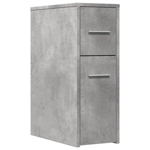 vidaXL Armoire de salle de bain étroite avec roulettes gris béton