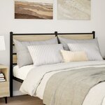 vidaXL Tête de lit chêne sonoma 135 cm fer et bois d’ingénierie