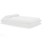 vidaXL Cadre de lit Blanc Bois massif 140x200 cm