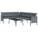 Salon de jardin meuble d'extérieur ensemble de mobilier 2 pièces anthracite acier 02_0015880