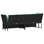 vidaXL Canapé de jardin avec coussins Noir Résine tressée