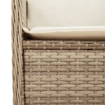 vidaXL Salon de jardin avec coussins 3 Pièces beige résine tressée