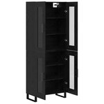 vidaXL Haut Armoire 2 Pièces Chêne noir Bois Aggloméré et Verre