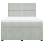 vidaXL Sommier à lattes de lit et matelas Gris clair 140x200cm Velours