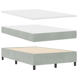 vidaXL Lit à ressort avec matelas et banc gris clair 120x190 cm en velours