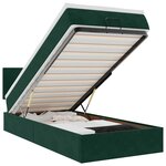 vidaXL Cadre de lit ottoman avec matelas vert foncé 100x200 cm velours