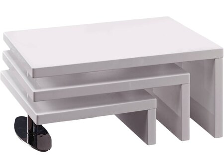 Table basse design "Elysa" - 80 x 59 x 37 5 cm - Blanc laqué