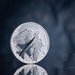 UKRAINIAN FALCONS 1 Oz Silver Coin 5 Cedis Ghana 2024