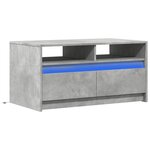 vidaXL Table basse avec lumières LED gris béton bois d'ingénierie