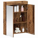vidaXL Amoire de salle de bain avec miroir TULUM Bois ancien
