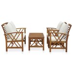 vidaXL Salon de jardin 4 Pièces avec coussins Bois d'acacia solide