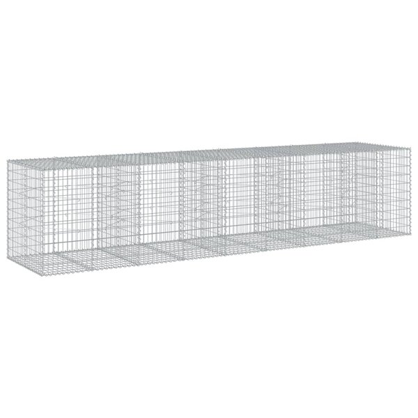 vidaXL Panier gabion avec couvercle 450x100x100 cm fer galvanisé