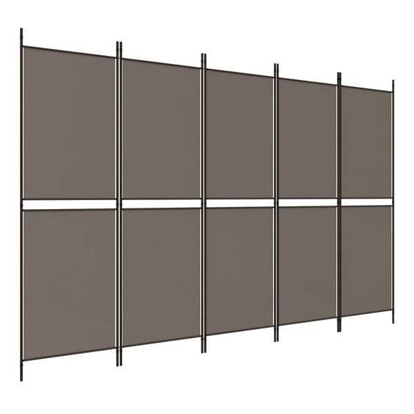 vidaXL Cloison de séparation 5 panneaux Anthracite 250x180 cm Tissu