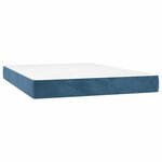 vidaXL Sommier à lattes de lit matelas et LED Bleu foncé 140x200 cm