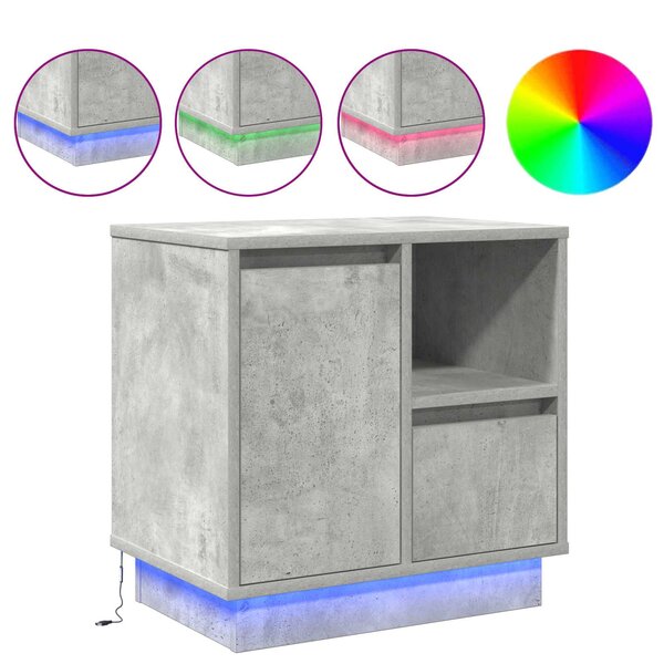 vidaXL Cabinet de chevet avec tiroir Gris béton 50 x 34 5 x 50 cm.