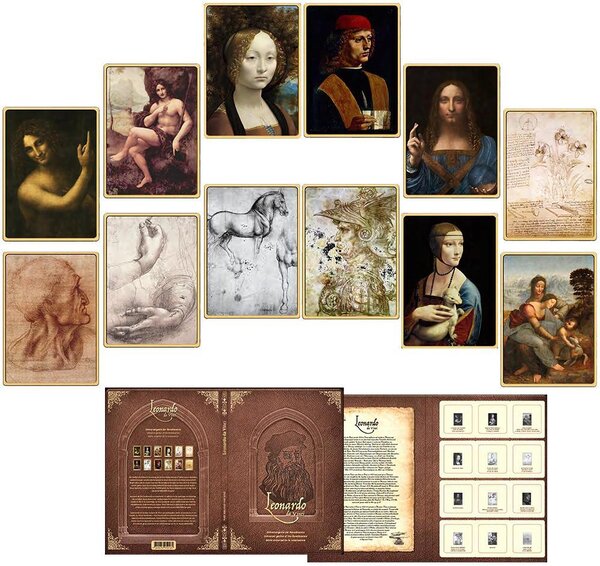 Monnaie DA VINCI MASTERPIECES Leonardo da Vinci Set 12 Or 3000 Francs Chad