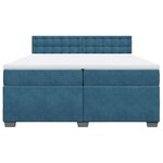 vidaXL Sommier à lattes de lit et matelas Bleu 200x200 cm velours