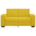 vidaXL Canapé à 2 places Jaune 120 cm Velours