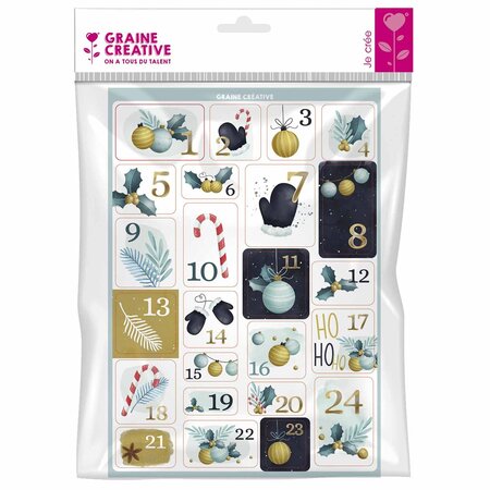 24 stickers Calendrier de l' Avent - Chic