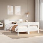 vidaXL Lit bibliothèque sans matelas blanc 140x200 cm bois pin massif