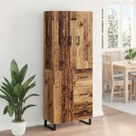 vidaXL Haut Armoire 2 Pièces Bois Ancien Bois Aggloméré et Verre