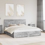 vidaXL Cadre de lit Gris béton 180 x 200 cm Bois d'ingénierie