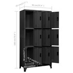 vidaXL Armoire à casiers Anthracite 90x45x180 cm Acier