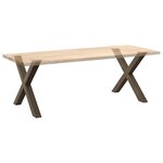 vidaXL Pieds de table à manger en forme de X  2 pièces  acier naturel  90 x (72-73) cm