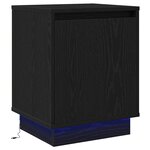 vidaXL Cabinet de chevet avec Noir 39 x 34.5 x 50 cm Bois d'ingénierie