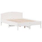 vidaXL Lit bibliothèque sans matelas blanc 120x190 cm bois pin massif