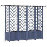 vidaXL Lit Élevé avec Treillis et Toit Gris 202 x 40 x 138 cm PP