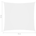vidaXL Voile de parasol Tissu Oxford carré 6x6 m Blanc