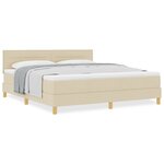 vidaXL Lit avec sommier avec matelas crème 180x200 cm en tissu