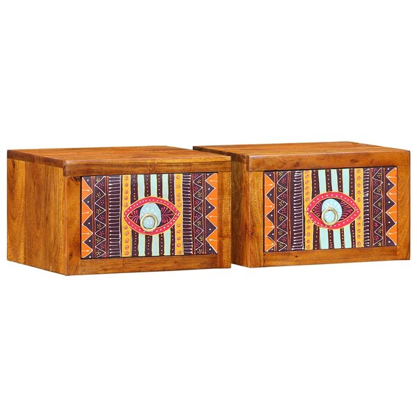 vidaXL Tables de nuit 2 pièces 35 x 30 x 22 cm en bois massif d'acacia