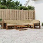 vidaXL Ensemble de canapés d'extérieur 6 Pièces Naturel et Beige