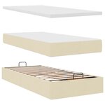 vidaXL Cadre de lit ottoman avec matelas crème 80x200 cm tissu