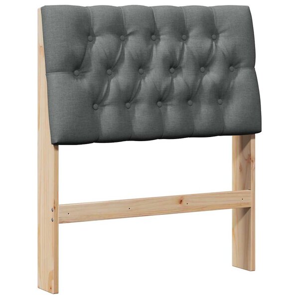 vidaXL Tête de lit capitonnée Gris foncé 75 cm Pin massif