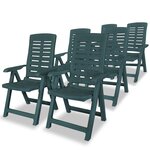 vidaXL Ensemble à manger d'extérieur 7 Pièces Plastique Vert