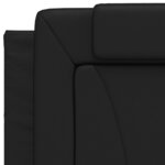 vidaXL Coussin de tête de lit noir 90 cm similicuir