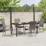 vidaXL Ensemble de salle à manger pour jardin 5 Pièces Gris Poly rotin