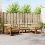 vidaXL Ensemble de canapés d'extérieur 6 Pièces Naturel et Beige