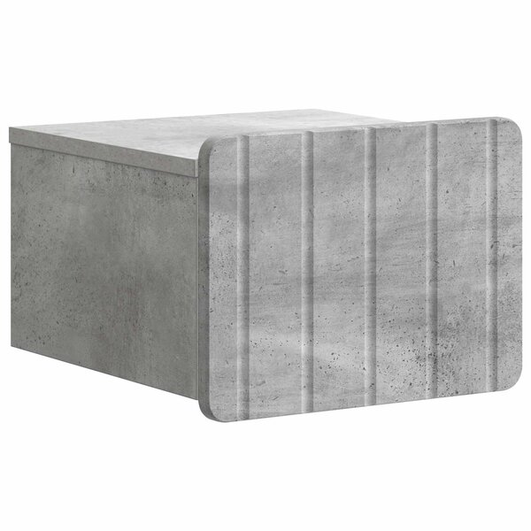 vidaXL Cabinet de chevet mural Gris béton 33 x 34 5 x 24 cm