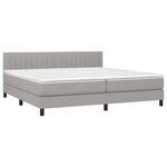 vidaXL Sommier à lattes de lit matelas LED Gris clair 200x200 cm Tissu