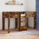 vidaXL Lit Superposé pour Enfants avec stockage Chêne fumé 75 x 190 cm
