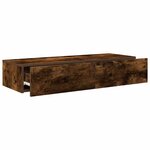 vidaXL Étagère murale avec tiroirs chêne fumé bois d'ingénierie